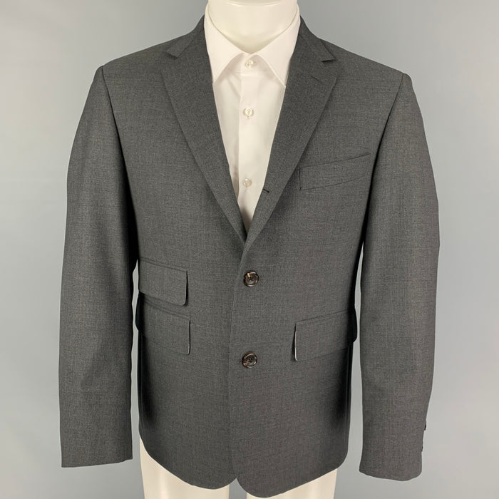 BLACK FLEECE Size 38 Dark Gray Wool Notch Lapel Sport Coat
