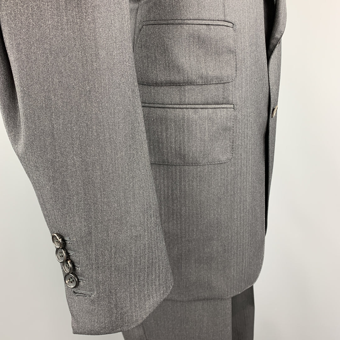 TOM FORD Taille 50 Costume à revers cranté en laine anthracite à chevrons