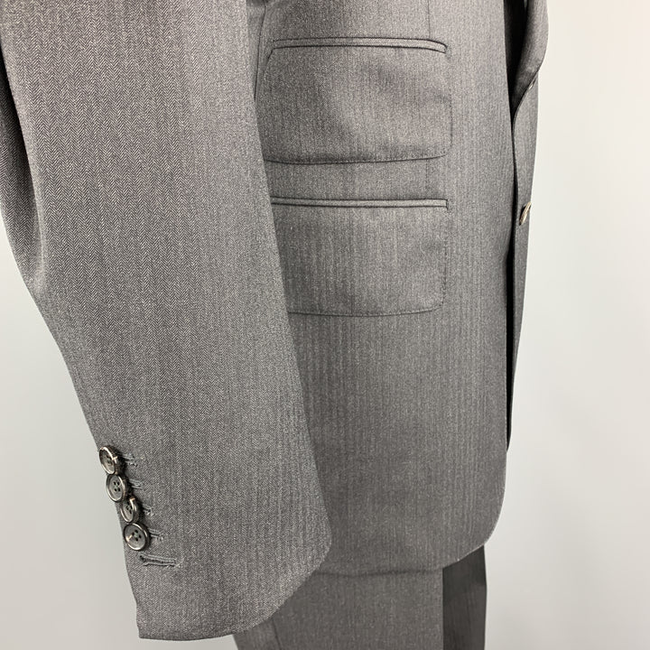 TOM FORD Taille 50 Costume à revers cranté en laine anthracite à chevrons