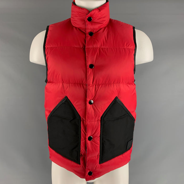 COACH Size S Red Quilted Nylon Reversible Vest