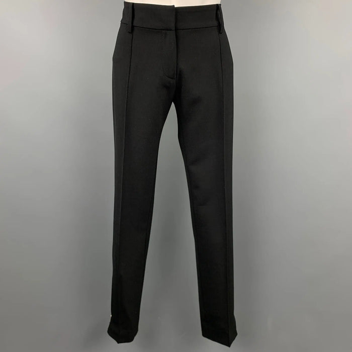 BALENCIAGA Size 2 Black Polyester Blend Dress Pants