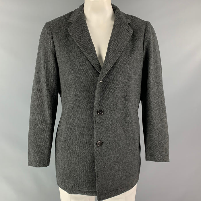 LORO PIANA Chest Size 42 Grey Cashmere Notch Lapel Sport Coat