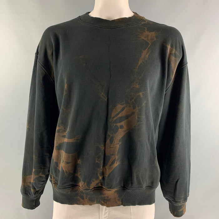 ACNE STUDIOS Size S Black & Brown Tie Dye Cotton Crew-Neck Sweatshirt