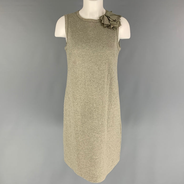 BRUNELLO CUCINELLI Size M Grey Wool Blend Heather Sleeveless Dress