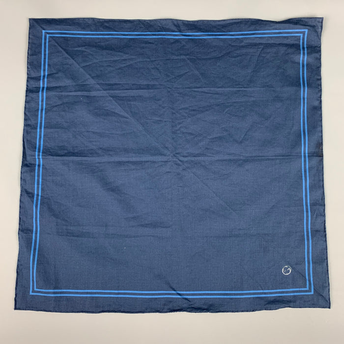 GUCCI Navy Blue Stripe Cotton Pocket Square