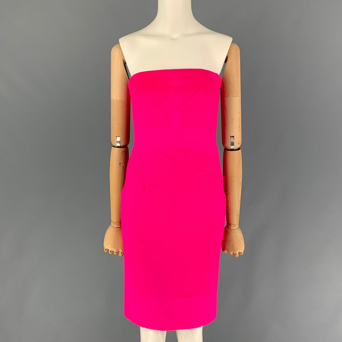 MICHAEL KORS Size 2 Pink Wool Blend Strapless Dress