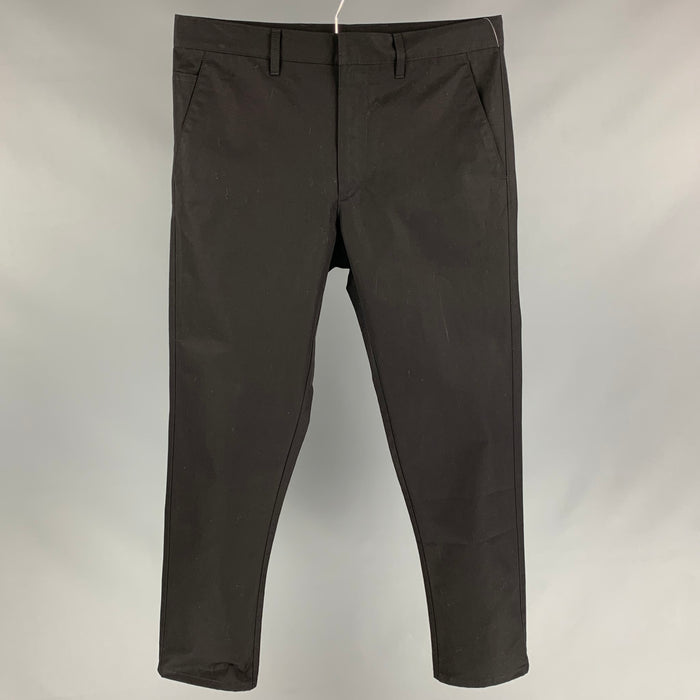 PRADA Size 34 Black Flat Front Casual Pants