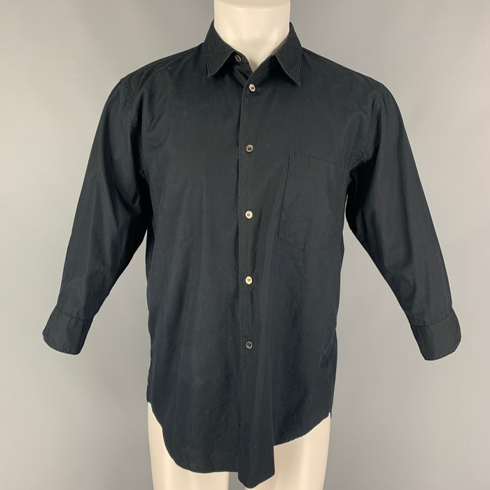 COMME des GARCONS Size M Black Cotton 3/4 Sleeves Short Sleeve Shirt