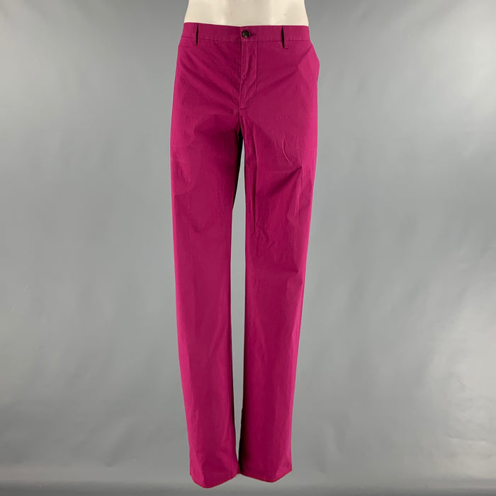 ETRO Size 38 Raspberry Solid Cotton Elastane Zip Fly Dress Pants