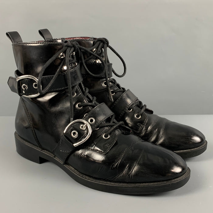 MARC JACOBS Size 9 Black Patent Leather Side Zipper Boots