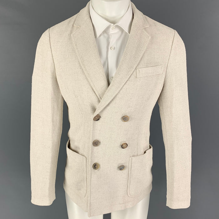 GIORGIO ARMANI Talla 36 Abrigo deportivo de mezcla de viscosa tejida en blanco roto