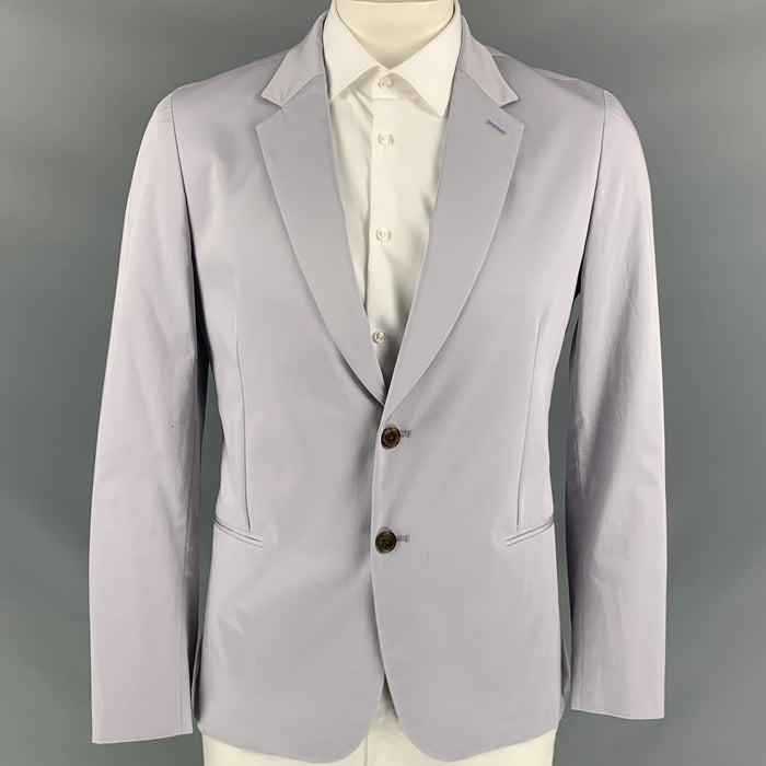 PAUL SMITH Soho Fit Talla 44 Abrigo deportivo regular con solapa de muesca de algodón lila