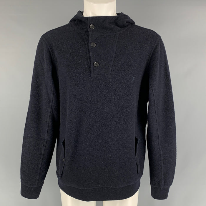 LOUIS VUITTON Talla M Sudadera con capucha texturizada azul marino