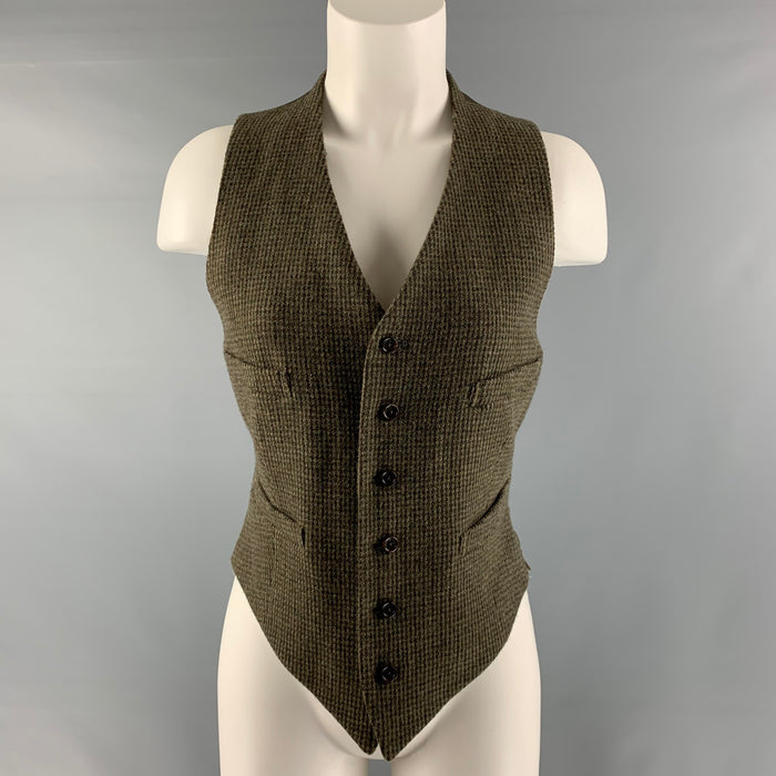 RALPH LAUREN COLLECTION FW 2016 Size 8 Olive & Taupe Wool Vest