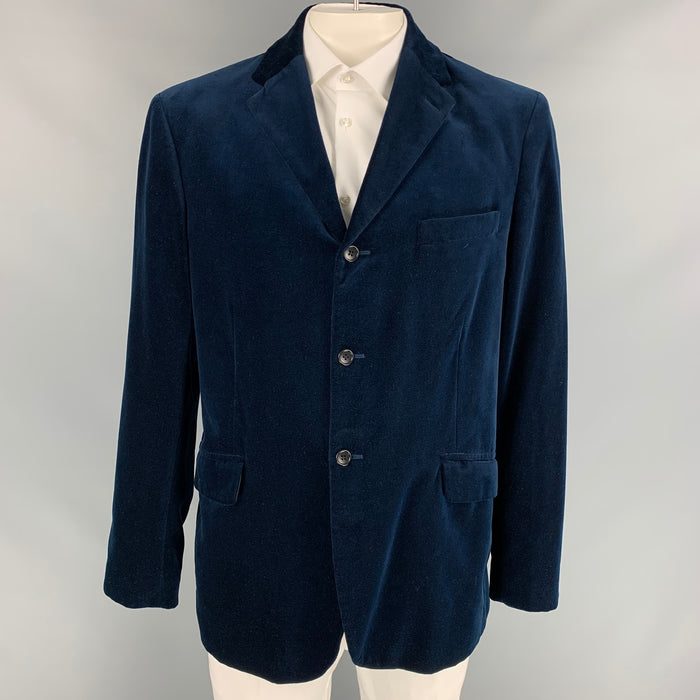 POLO by RALPH LAUREN Size L Navy Cotton Velvet Notch Lapel Sport Coat