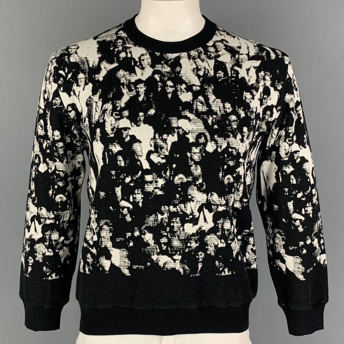PS by PAUL SMITH Jersey de cuello redondo de algodón con estampado blanco y negro talla M