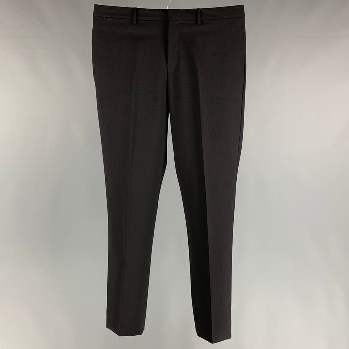 PAUL SMITH Pantalón de vestir Kensington talla 30 de lana negra con cremallera