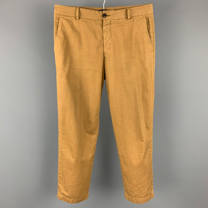 DRIES VAN NOTEN Size 34 Khaki Cotton Zip Fly Dress Pants