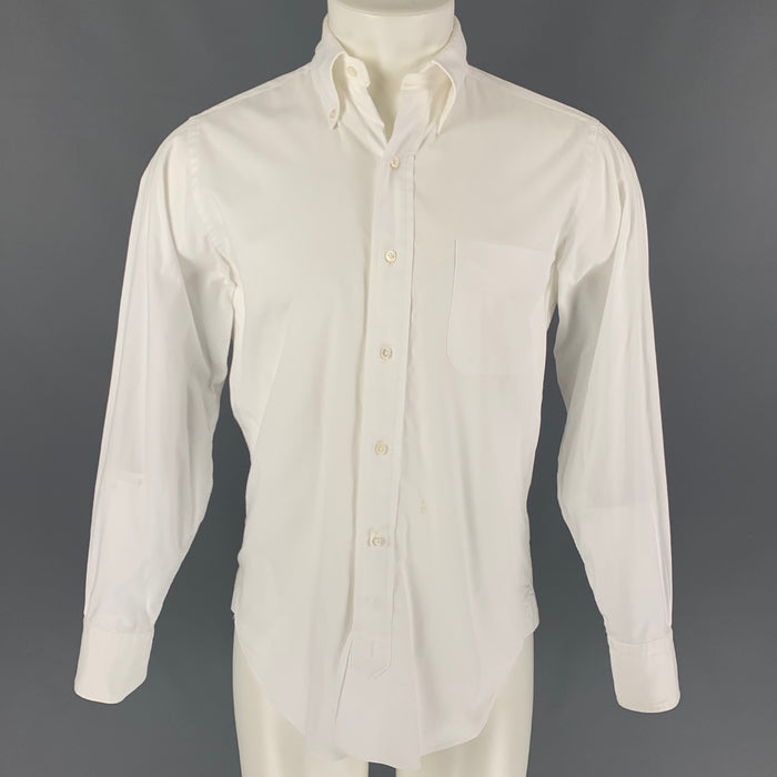 BLACK FLEECE Size S White Cotton Button Down Long Sleeve Shirt