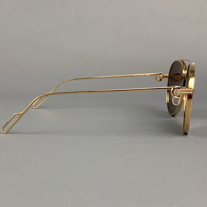 CARTIER Gold Metal Aviator Sunglasses