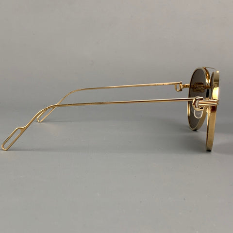 CARTIER Gold Metal Aviator Sunglasses