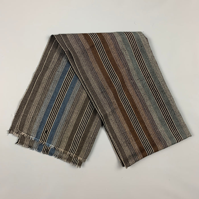 Vintage MISSIONI Grey & Brown Stripe Wool Knit Scarf