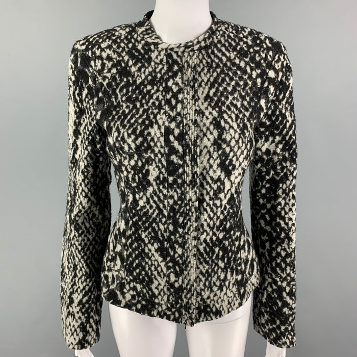 GIORGIO ARMANI Size 6 Grey Black Not Listed Animal Print Zip Up Jacket