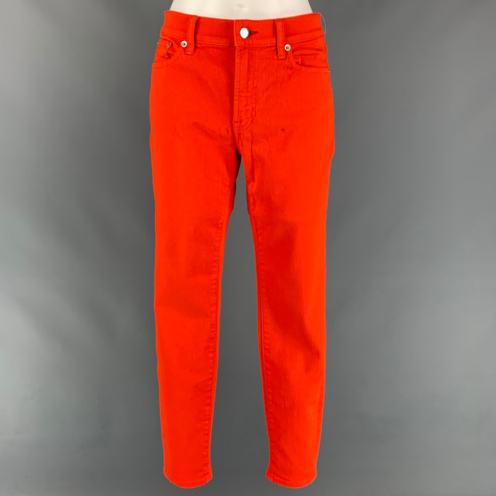 RALPH LAUREN Black Label Size 29 Orange Cotton Skinny Jeans