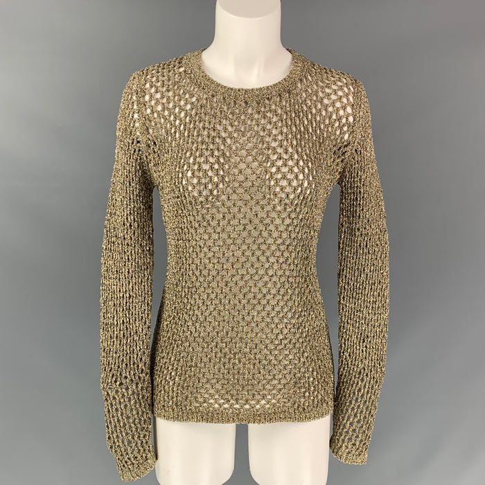 MARC JACOBS 2018 Size XS Gold Knitted Nylon Blend Pullover