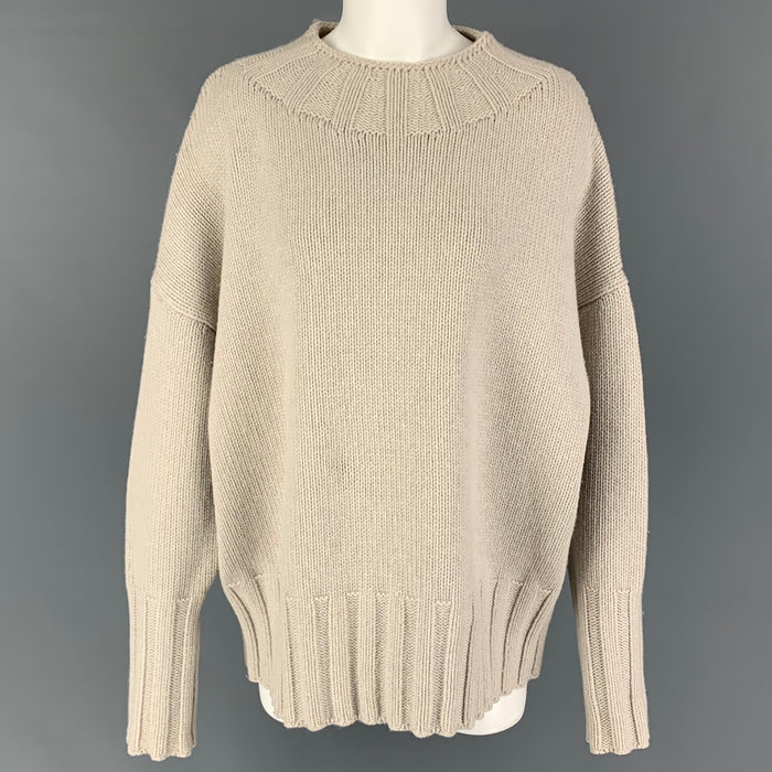 THE ROW Size XS Beige Knitted Oversized Sweater