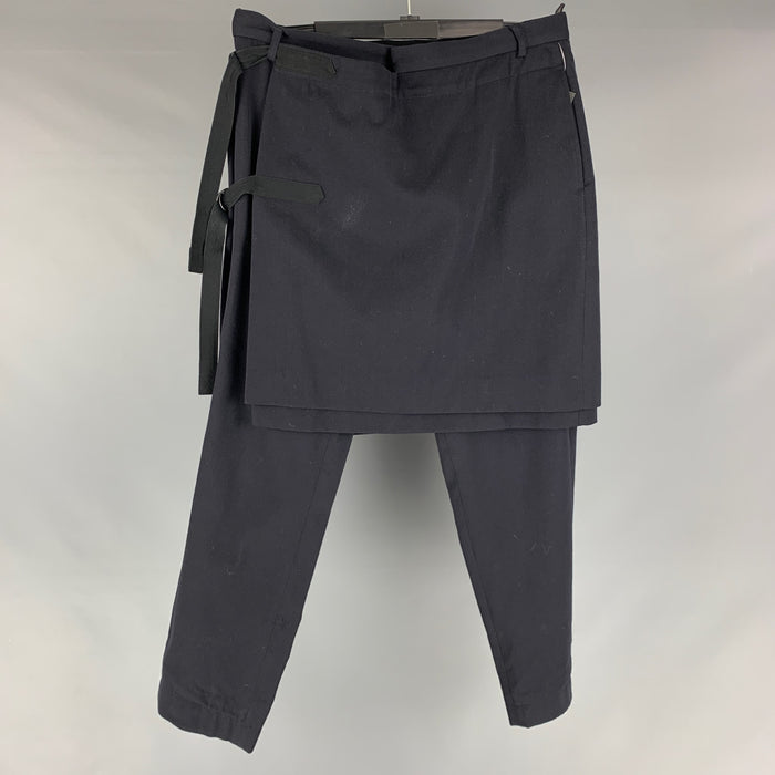 DRIES VAN NOTEN Size 34 Navy Twill Wool Cotton Casual Pants
