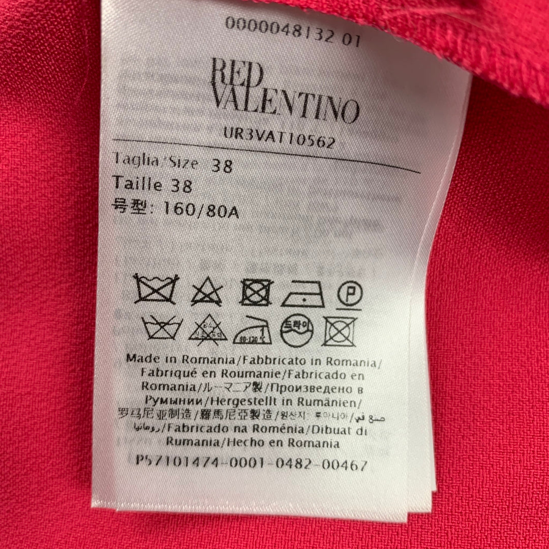 RED VALENTINO Size 2 Coral Polyester Long Sleeve Dress