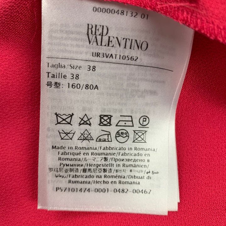 RED VALENTINO Size 2 Coral Polyester Long Sleeve Dress