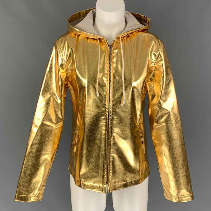 COMME des GARCONS BLACK Size M Gold Polyester Metallic Zip Up Jacket