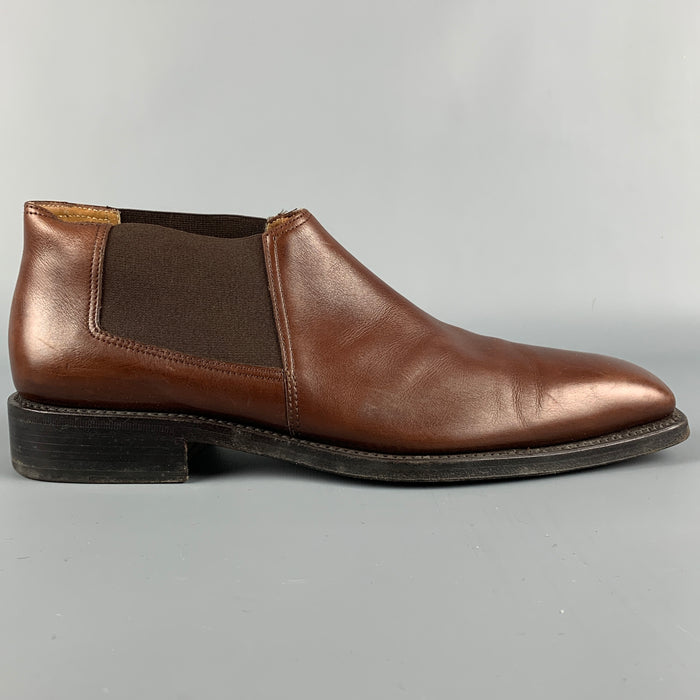 SALVATORE FERRAGAMO Size 9 Brown Leather Pull On Boots