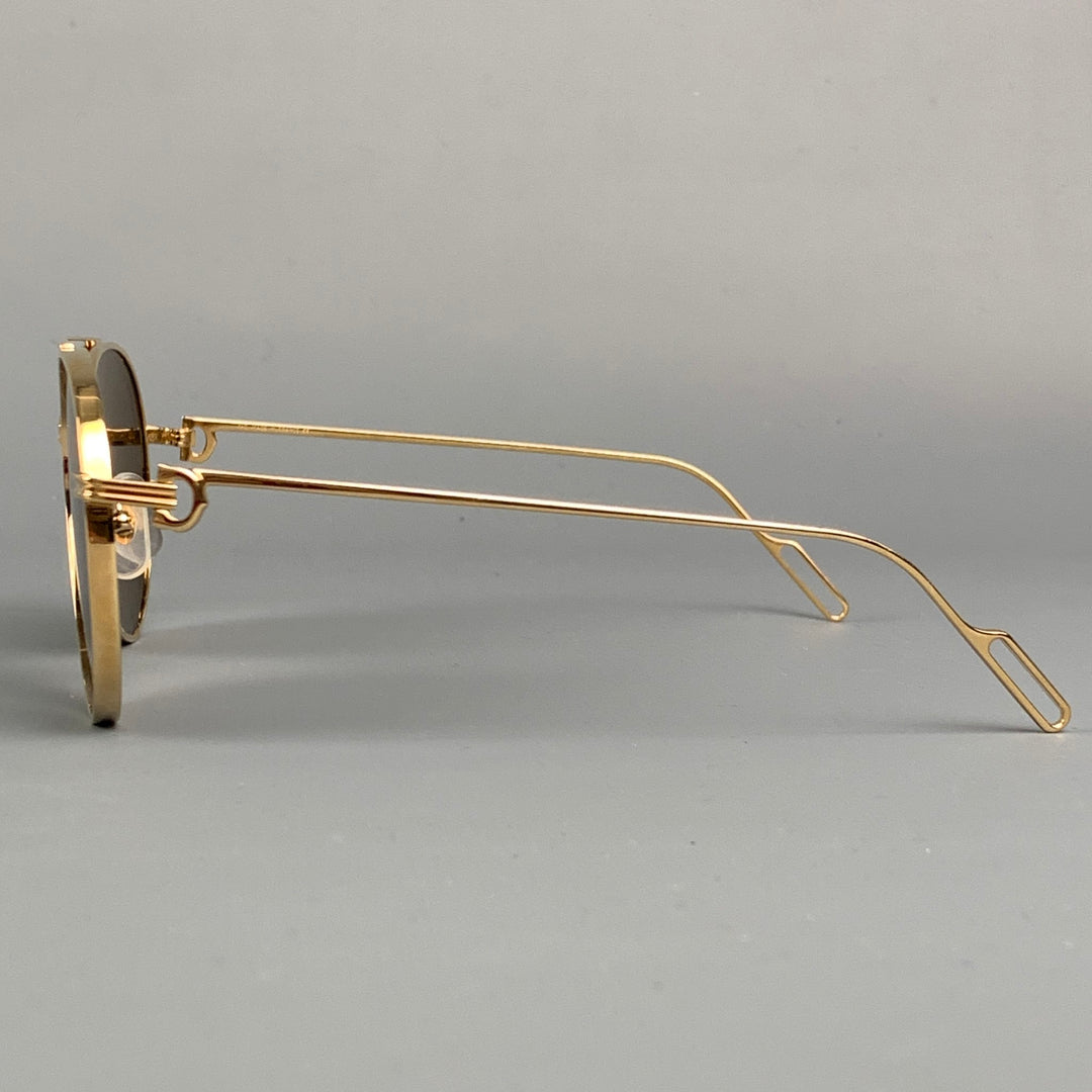 CARTIER Gold Metal Aviator Sunglasses