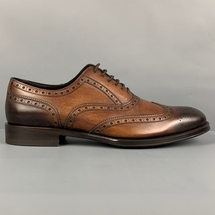 DSQUARED2 Size 11 Brown Antique Leather Wingtip Lace Up Shoes