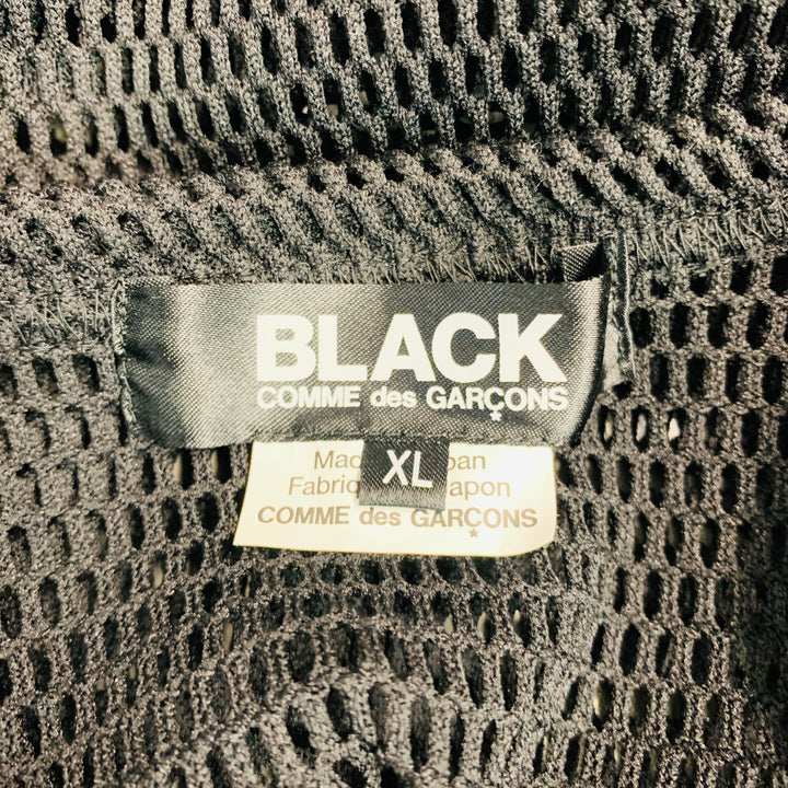 COMME des GARCONS Size XL Black Mesh Polyester Crew-Neck T-shirt