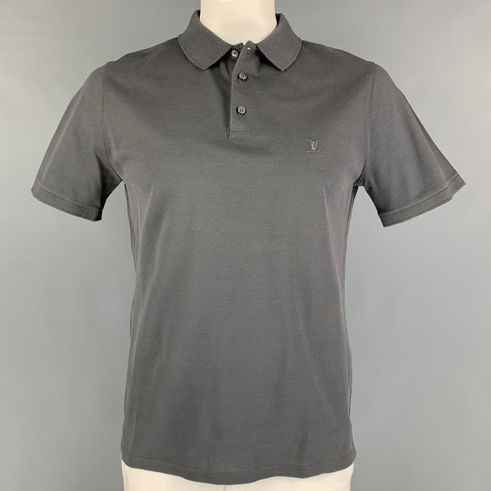 LOUIS VUITTON Size XL Grey Cotton Buttoned Polo
