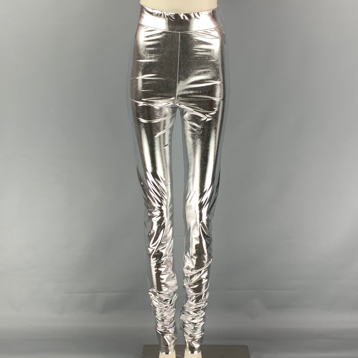 DOLCE & GABBANA Leggings de poliéster metalizado plateado talla 2