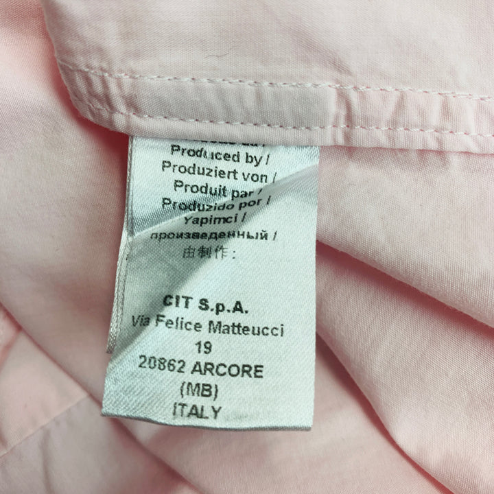 TAGLIATORE Size L Pink Cotton Tuxedo Long Sleeve Shirt