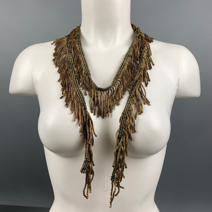 ANN DEMEULEMEESTER Gold Fringe Metallic Necklace