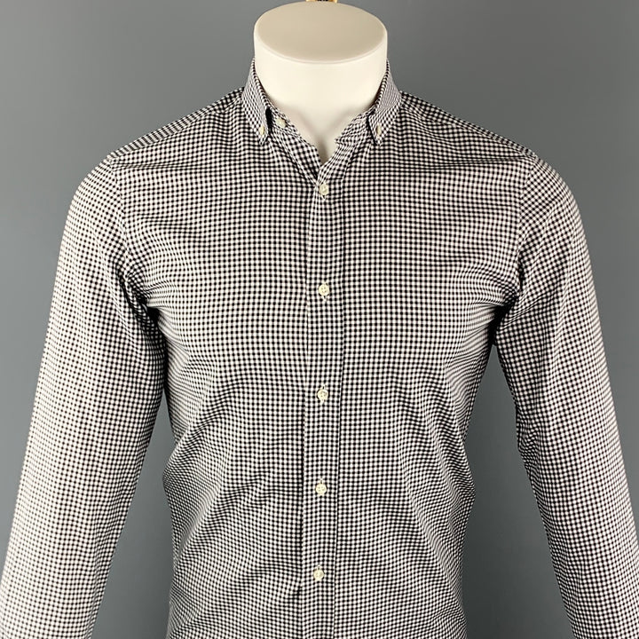 RALPH LAUREN Size S Black & White Checkered Cotton Button Down Long Sleeve Shirt