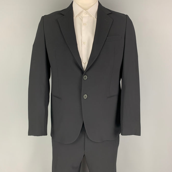 GIORGIO ARMANI Size 42 Black Wool Notch Lapel Suit