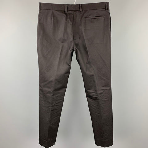 DIOR Size 34 Black Cotton Zip Fly Dress Pants
