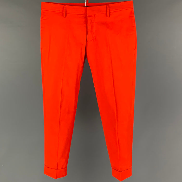 DSQUARED2 Size 32 Orange Cotton Button Fly Casual Pants