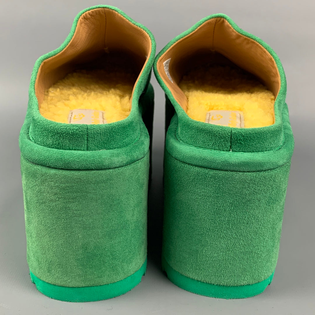 UGG x MOLLY GODDARD Size 7 Green Suede Platform Flats