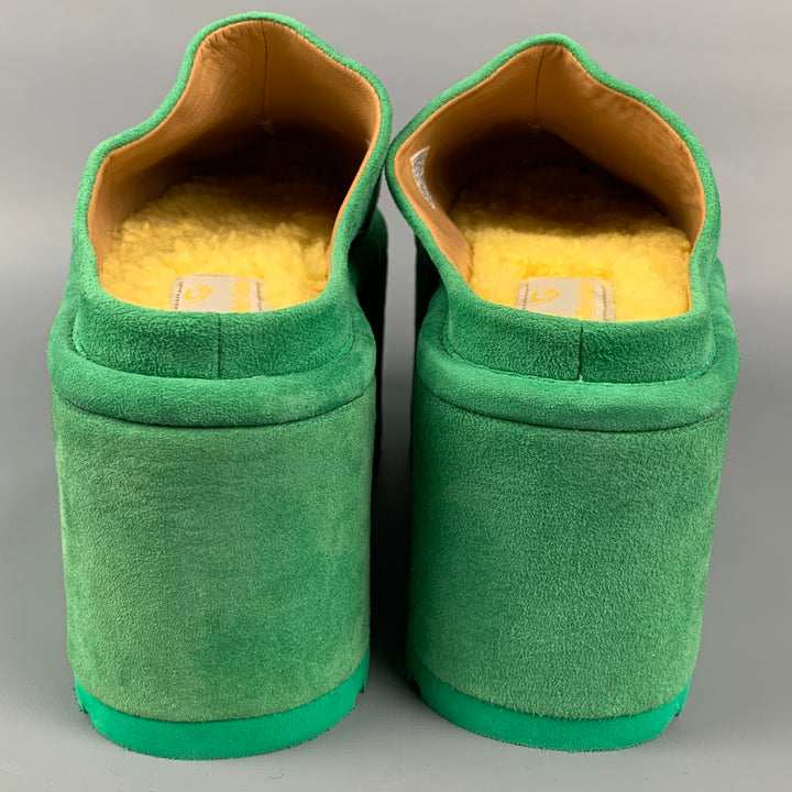 UGG x MOLLY GODDARD Size 7 Green Suede Platform Flats