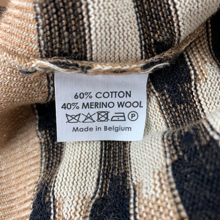 DRIES VAN NOTEN Size L Brown Knitted Cotton / Wool Crew-Neck Sweater