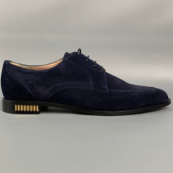 GIORGIO ARMANI Size 11.5 Navy Leather Suede Laces